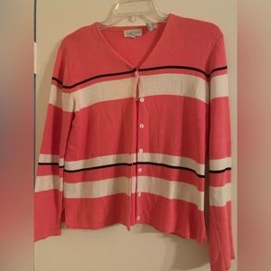 ❤️3/$20 Dark peach and black striped button up sweater